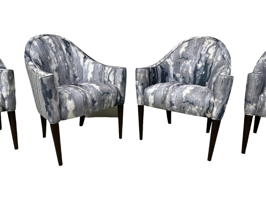 Set of (4) Custom Mid-Century Modern Style Upholstered Accent/Dining Chairs [Photo 2]