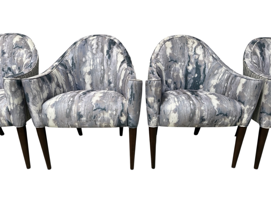 Set of (4) Custom Mid-Century Modern Style Upholstered Accent/Dining Chairs [Photo 3]