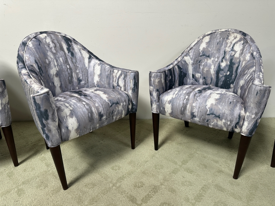 Set of (4) Custom Mid-Century Modern Style Upholstered Accent/Dining Chairs [Photo 9]