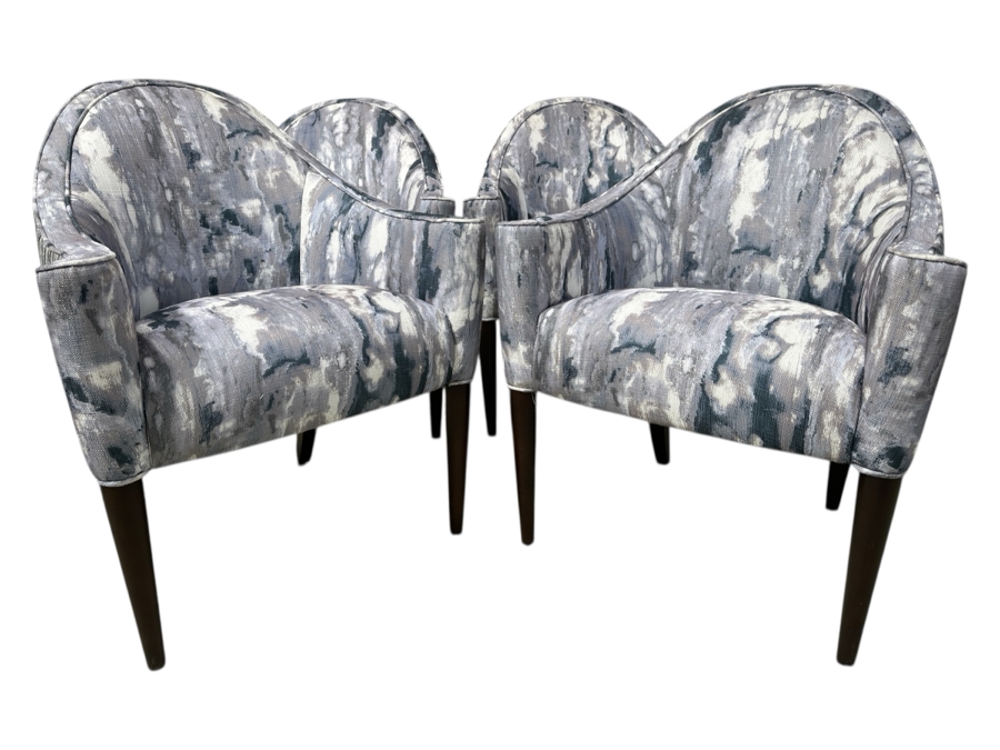 Set of (4) Custom Mid-Century Modern Style Upholstered Accent/Dining Chairs