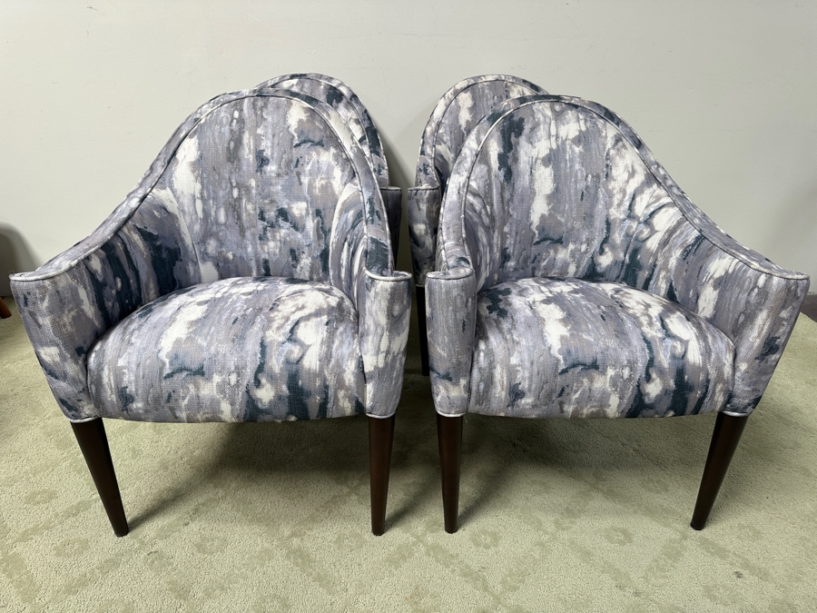 Set of (4) Custom Mid-Century Modern Style Upholstered Accent/Dining Chairs [Photo 5]