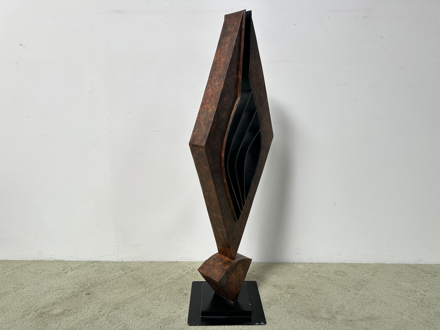Destiny Allison (American, 21st Century) Abstract Steel Sculpture With Diamond Shape Signed On Plinth Base Dated 2007 44'H X 17'W X 15'D Estimate $1,500-$3,000 [Photo 11]