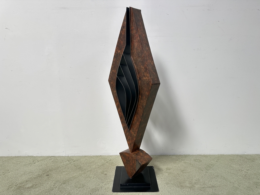 Destiny Allison (American, 21st Century) Abstract Steel Sculpture With Diamond Shape Signed On Plinth Base Dated 2007 44'H X 17'W X 15'D Estimate $1,500-$3,000 [Photo 8]