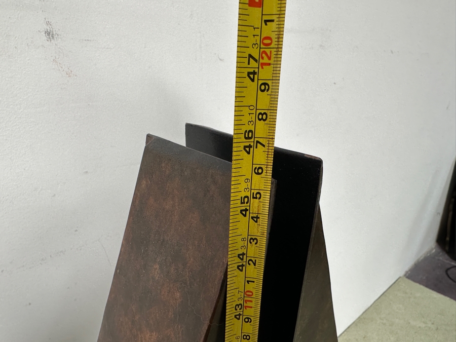 Destiny Allison (American, 21st Century) Abstract Steel Sculpture With Diamond Shape Signed On Plinth Base Dated 2007 44'H X 17'W X 15'D Estimate $1,500-$3,000 [Photo 15]