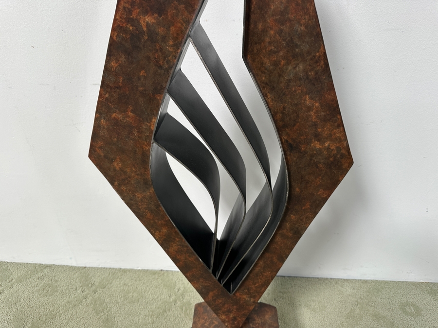 Destiny Allison (American, 21st Century) Abstract Steel Sculpture With Diamond Shape Signed On Plinth Base Dated 2007 44'H X 17'W X 15'D Estimate $1,500-$3,000 [Photo 6]