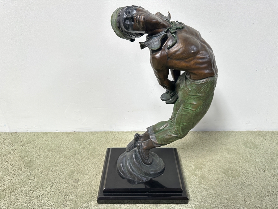 Donald Huntsman (American, B. 1934) Patinated Bronze Sculpture Titled 'Harlequin' Male Clown Ballet Dancer 1993 Numbered 2 Of 50 14'W X 10'D X 23.5'H Estimate $1,100-$2,100 [Photo 2]