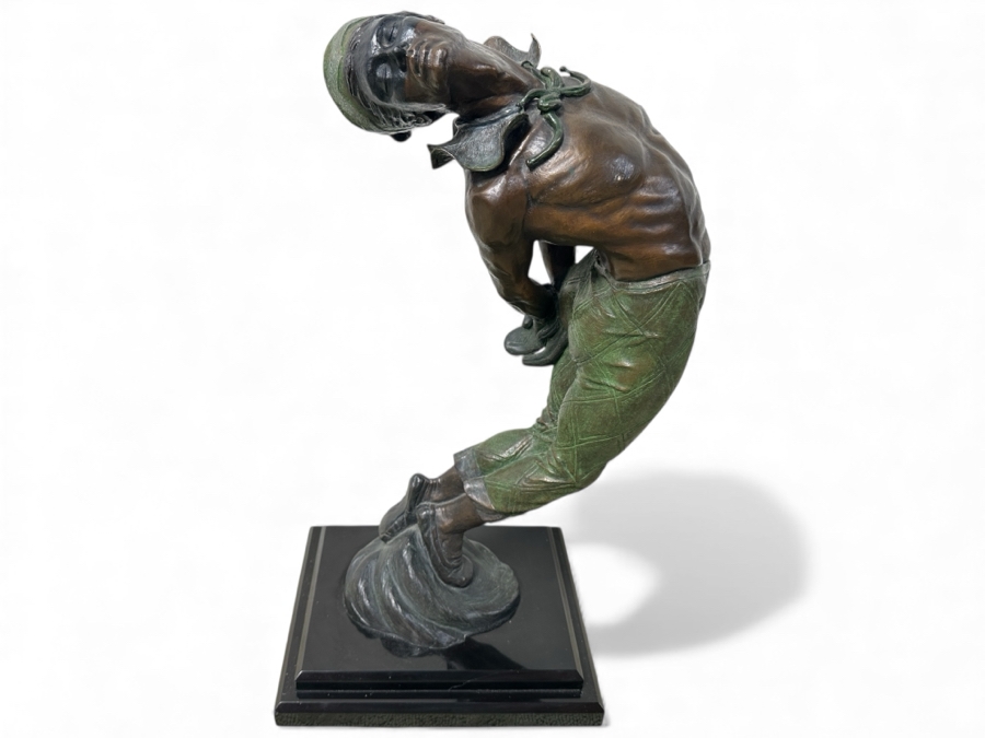 Donald Huntsman (American, B. 1934) Patinated Bronze Sculpture Titled 'Harlequin' Male Clown Ballet Dancer 1993 Numbered 2 Of 50 14'W X 10'D X 23.5'H Estimate $1,100-$2,100