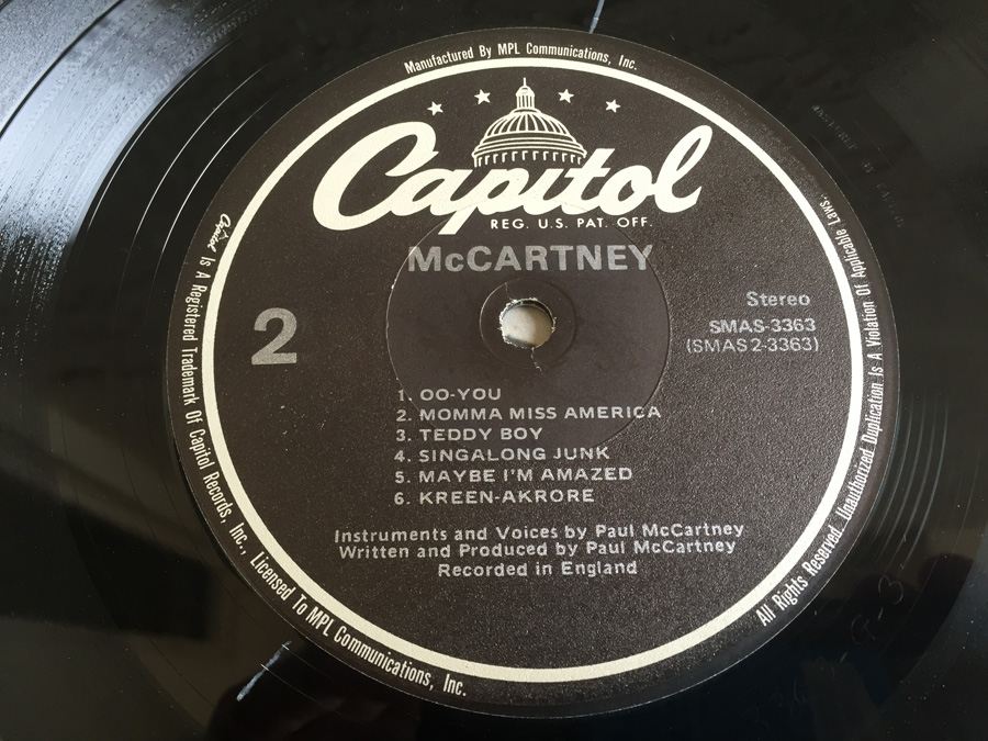 McCartney ‎- McCartney - Capitol Records ‎- SMAS 3363 [Photo 7]