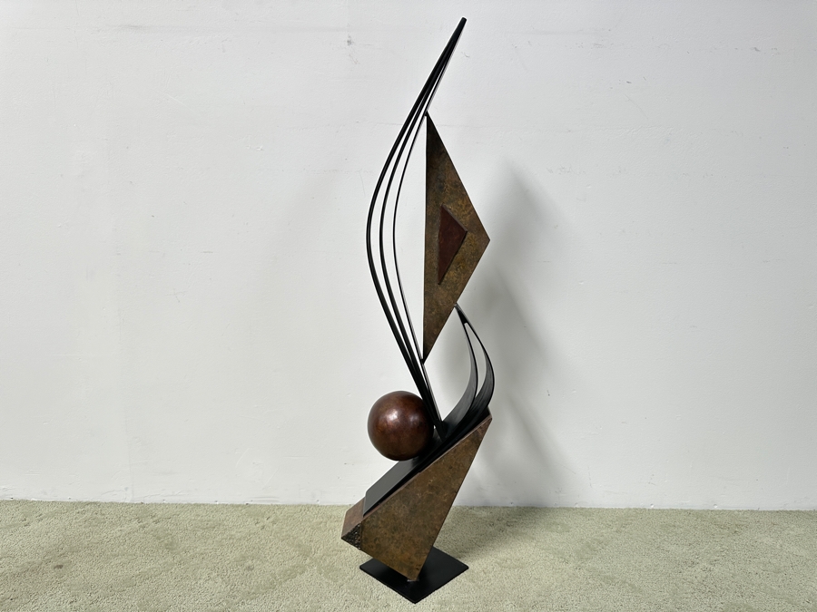 Destiny Allison (American, 21st Century) Abstract Steel Sculpture With Geometric Shapes Signed On Base Dated 2007 48'H X 19'W X 13.5'D Estimate $2,000-$4,000 [Photo 2]