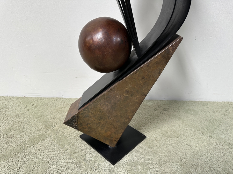 Destiny Allison (American, 21st Century) Abstract Steel Sculpture With Geometric Shapes Signed On Base Dated 2007 48'H X 19'W X 13.5'D Estimate $2,000-$4,000 [Photo 3]