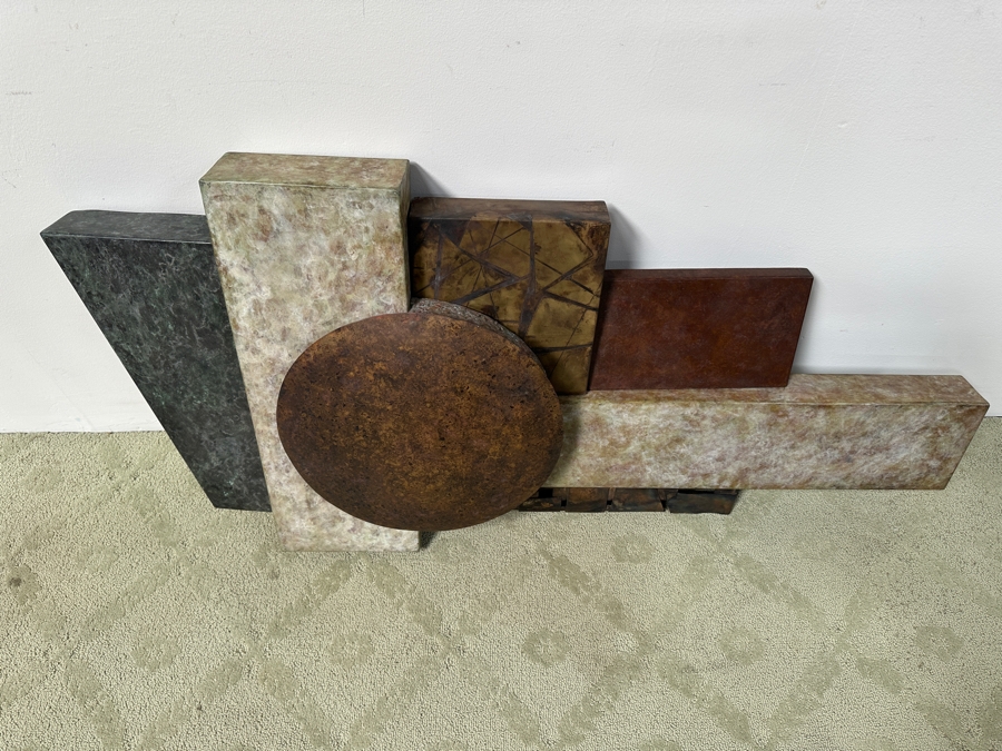 David W. Bowman (American, 21st Century) Abstract Mixed-Metal Geometric Wall Sculpture 53'W X 25'H X 7'D Estimate $4,000-$6,000 [Photo 3]