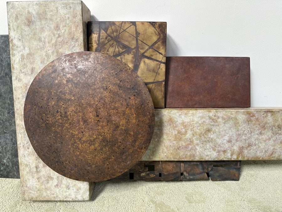 David W. Bowman (American, 21st Century) Abstract Mixed-Metal Geometric Wall Sculpture 53'W X 25'H X 7'D Estimate $4,000-$6,000 [Photo 4]