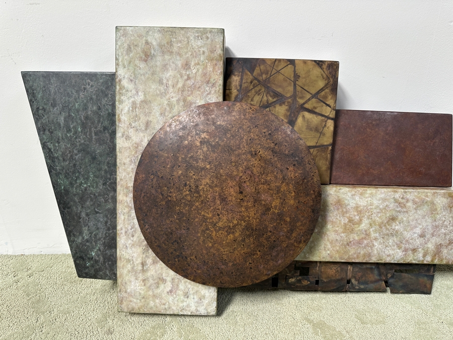 David W. Bowman (American, 21st Century) Abstract Mixed-Metal Geometric Wall Sculpture 53'W X 25'H X 7'D Estimate $4,000-$6,000 [Photo 5]