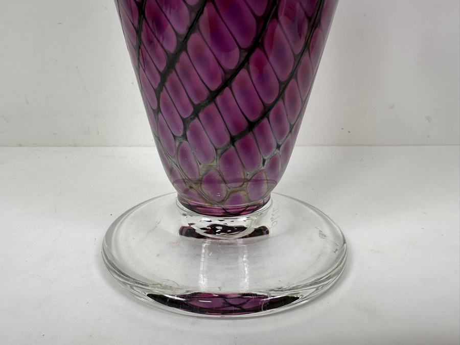 Thomas A. Philabaum (American, b. 1947) Purple And Pink Art Glass Vase Signed Underneath In The 'Reptilian Skin' Series 15'H Estimate $300-$500 [Photo 5]