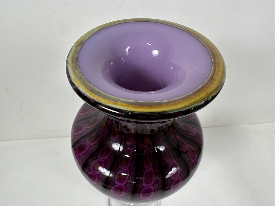 Thomas A. Philabaum (American, b. 1947) Purple And Pink Art Glass Vase Signed Underneath In The 'Reptilian Skin' Series 15'H Estimate $300-$500 [Photo 3]