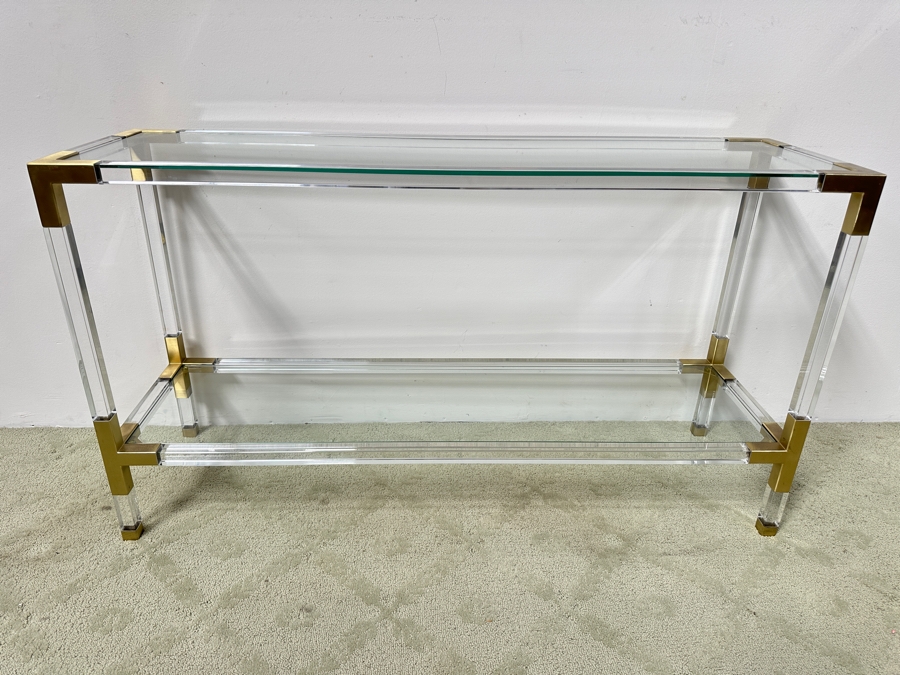 Jonathan Adler Jacques Lucite Console Table 50'W X 14.5'D X 28'H Retails $2,100