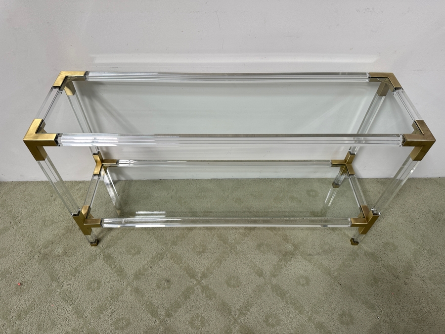 Jonathan Adler Jacques Lucite Console Table 50'W X 14.5'D X 28'H Retails $2,100 [Photo 5]