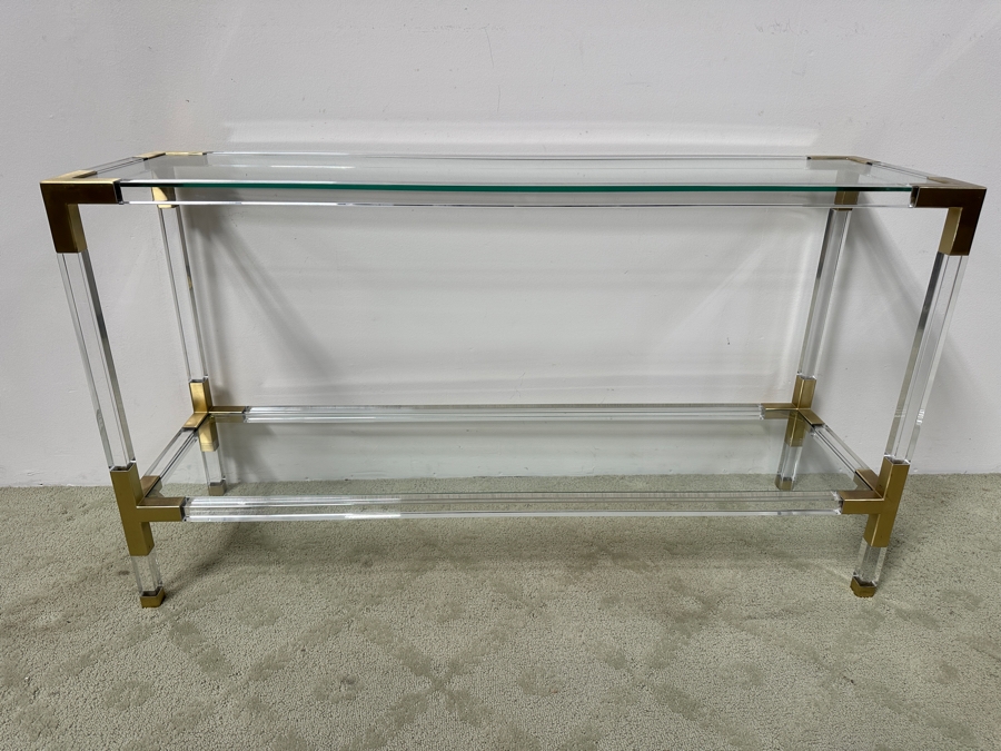 Jonathan Adler Jacques Lucite Console Table 50'W X 14.5'D X 28'H Retails $2,100 [Photo 2]