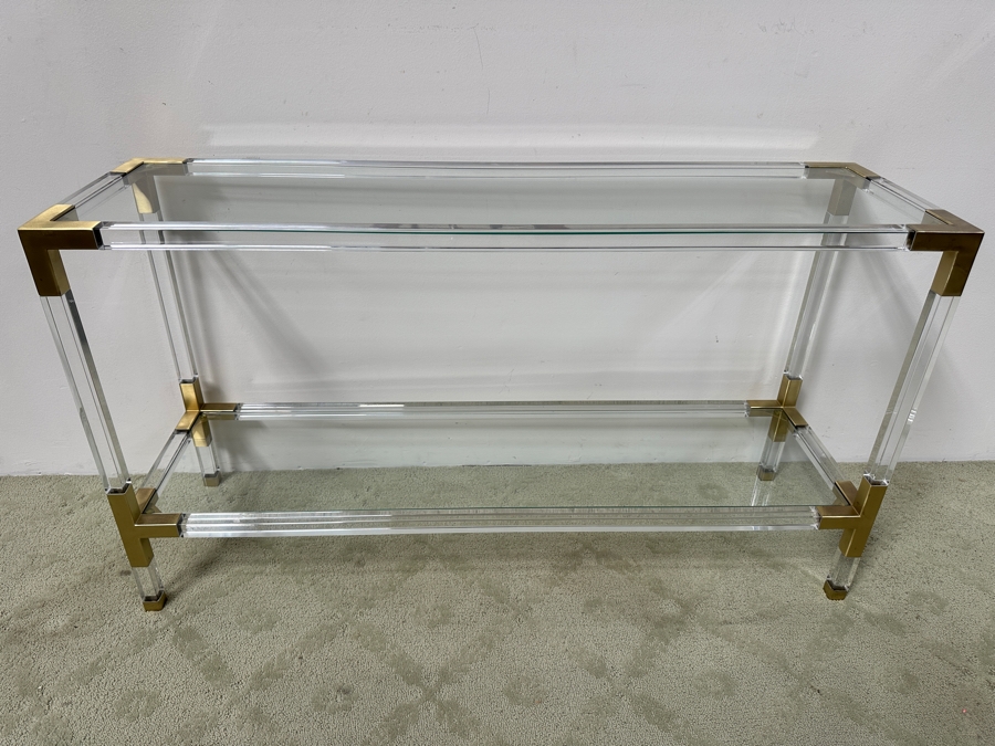 Jonathan Adler Jacques Lucite Console Table 50'W X 14.5'D X 28'H Retails $2,100 [Photo 4]