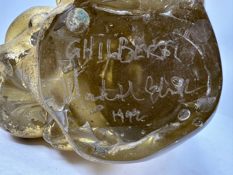 Martin Blank (American, b. 1962) Art Glass Sculpture Titled 'Ghilberti' Dated 1992 Gold Colored Glass Torso Of Man 12.5'H Estimate $1,500-$3,000 [Photo 9]