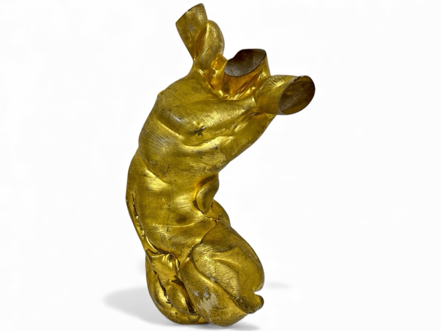 Martin Blank (American, b. 1962) Art Glass Sculpture Titled 'Ghilberti' Dated 1992 Gold Colored Glass Torso Of Man 12.5'H Estimate $1,500-$3,000