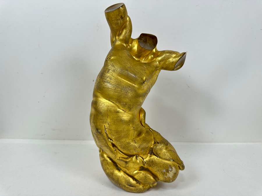 Martin Blank (American, b. 1962) Art Glass Sculpture Titled 'Ghilberti' Dated 1992 Gold Colored Glass Torso Of Man 12.5'H Estimate $1,500-$3,000 [Photo 2]