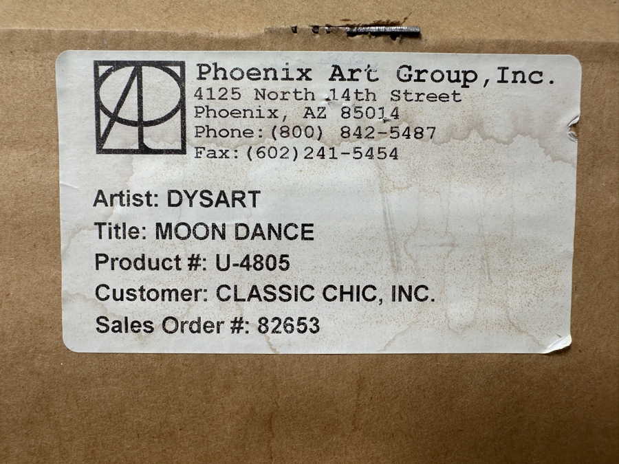 Just Added - Dysart (American, B. 1980) Modernist Abstract Painting On Metal Titled 'Moon Dance' 40' X 40' [Photo 6]