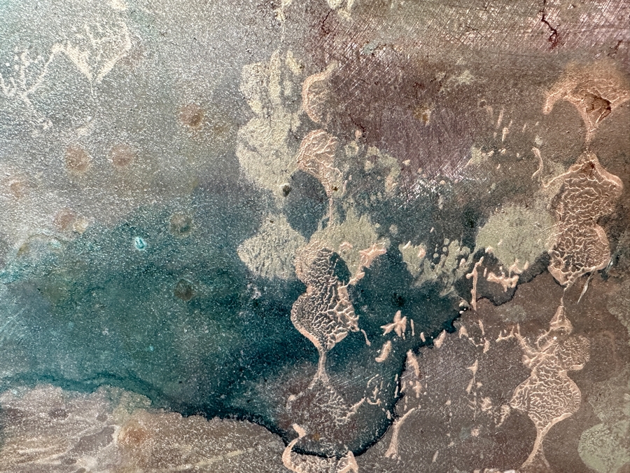 Just Added - Dysart (American, B. 1980) Modernist Abstract Painting On Metal Titled 'Moon Dance' 40' X 40' [Photo 4]