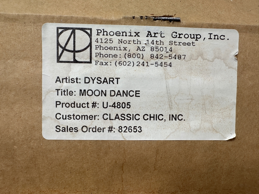 Just Added - Dysart (American, B. 1980) Modernist Abstract Painting On Metal Titled 'Moon Dance' 40' X 40' [Photo 9]