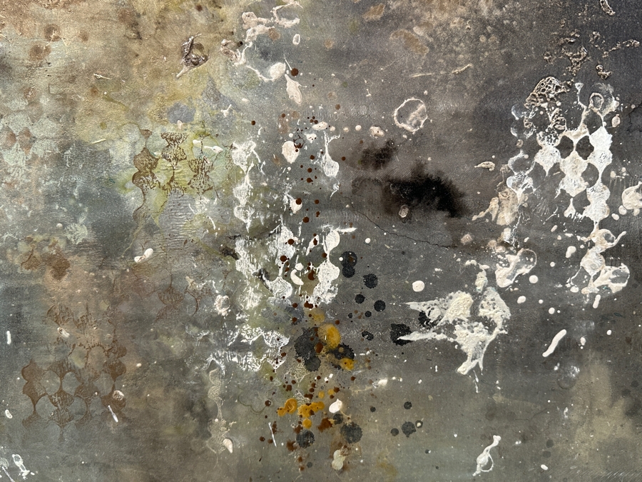 Just Added - Dysart (American, B. 1980) Modernist Abstract Painting On Metal Titled 'Moon Dance' 40' X 40' [Photo 3]