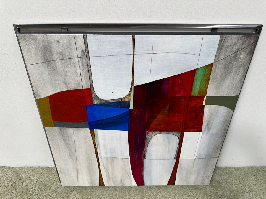 Checo Diego (American, 21st Century) Abstract Painting On Canvas Titled 'Sochil' 30' X 30' Framed In A Modern Steel Frame 32' X 32' Estimate $2,000-$3,000 [Photo 5]