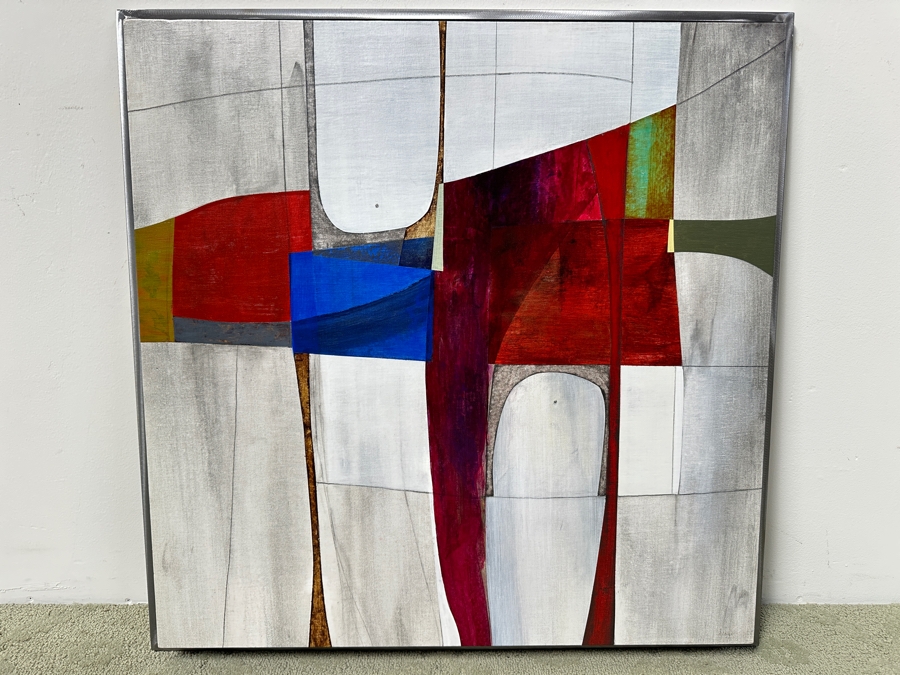 Checo Diego (American, 21st Century) Abstract Painting On Canvas Titled 'Sochil' 30' X 30' Framed In A Modern Steel Frame 32' X 32' Estimate $2,000-$3,000 [Photo 2]