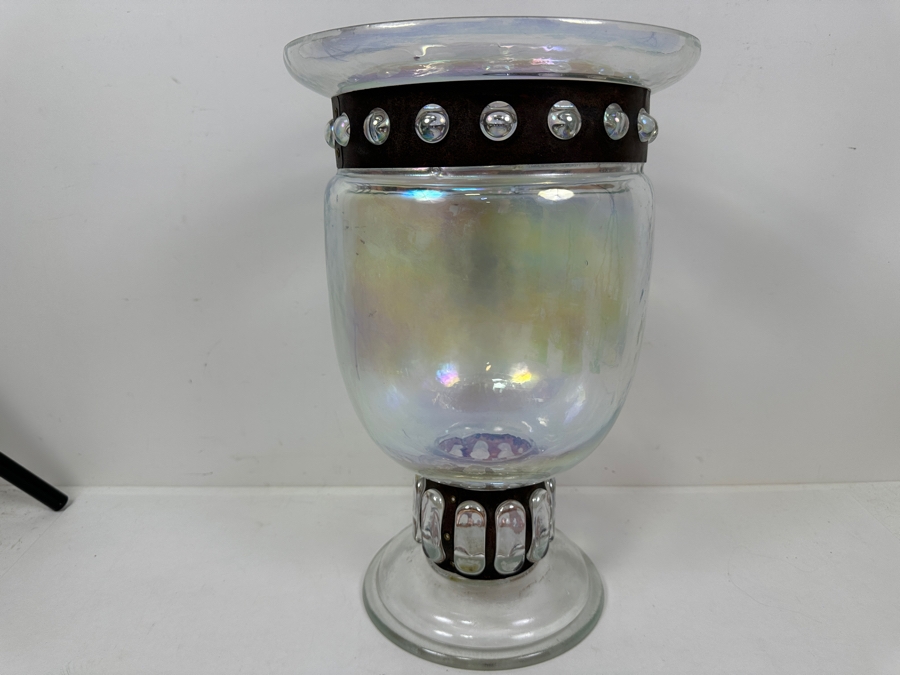 Silvestri Mouth Blown Art Glass Vase 14.5'H [Photo 2]
