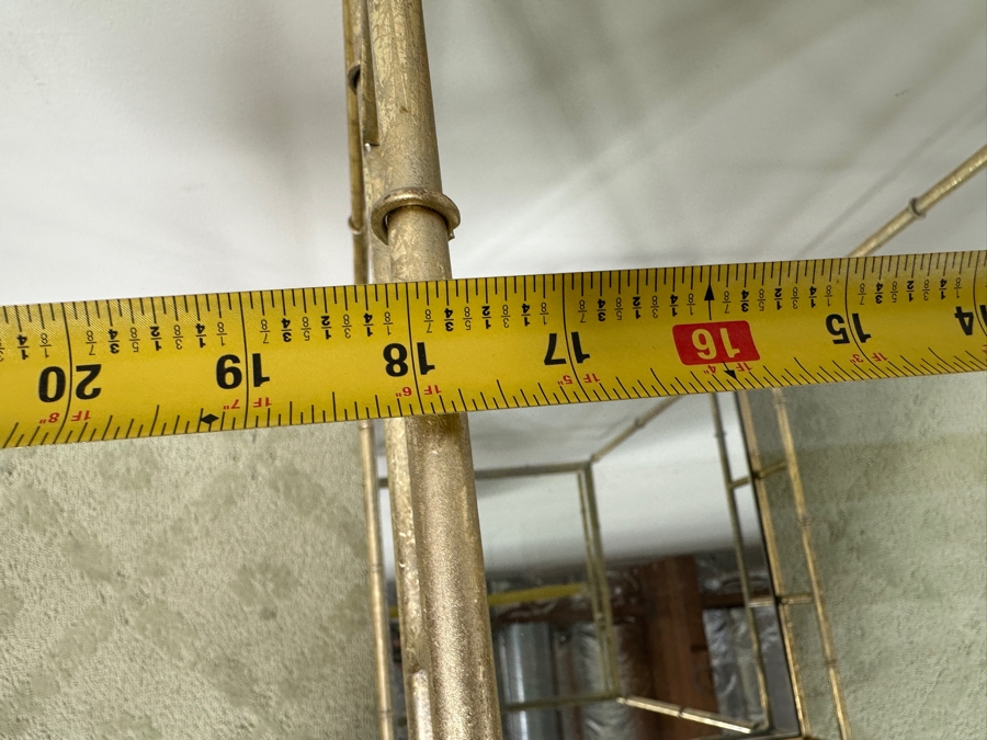 Gold Tone Metal Bamboo Motif 2-Tier Bar Cart On Casters 18W X 18D X 30H [Photo 6]