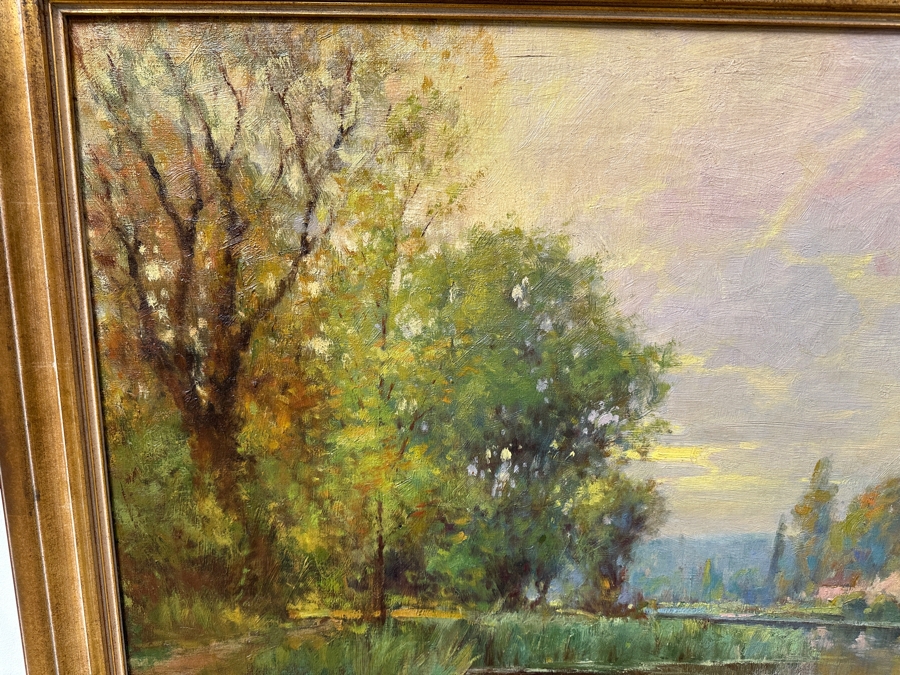 George Thompson Pritchard (1878-1962, American/United Kingdom) Stunning Original Landscape Oil Painting On Canvas Signed Lower Left 40' X 30' Framed 46' X 36' Estimate $3,000-$4,000 [Photo 7]