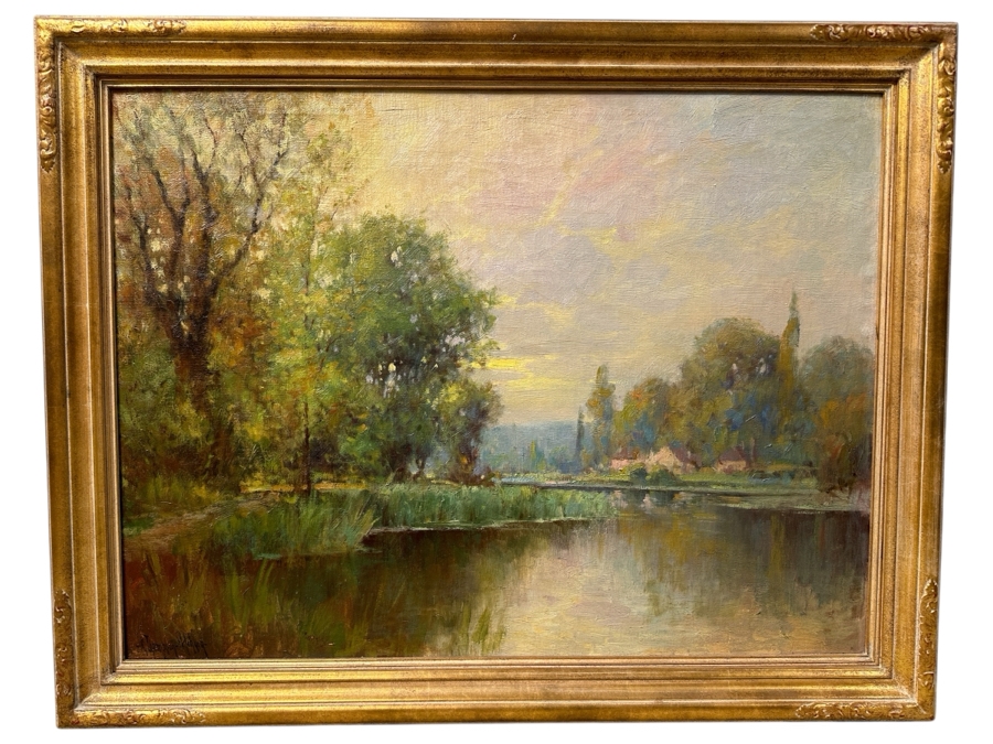 George Thompson Pritchard (1878-1962, American/United Kingdom) Stunning Original Landscape Oil Painting On Canvas Signed Lower Left 40' X 30' Framed 46' X 36' Estimate $3,000-$4,000 [Photo 2]