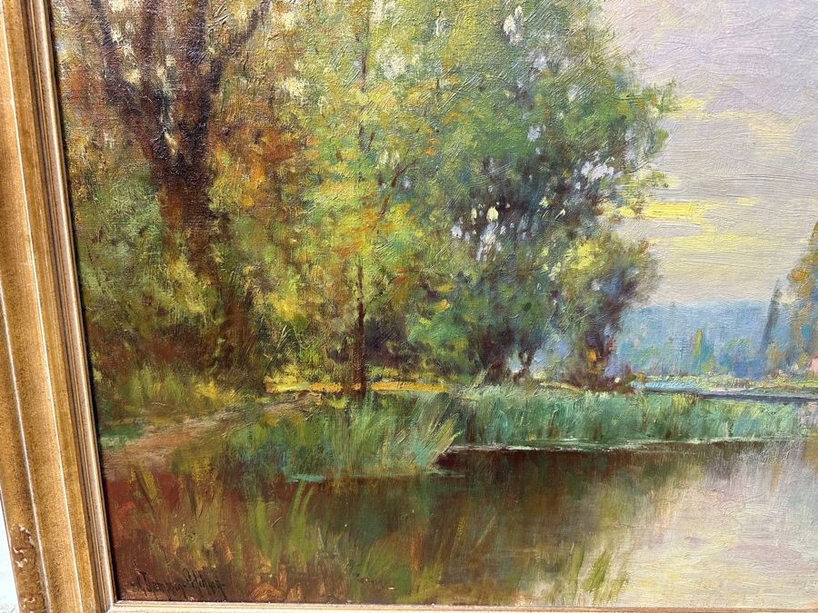 George Thompson Pritchard (1878-1962, American/United Kingdom) Stunning Original Landscape Oil Painting On Canvas Signed Lower Left 40' X 30' Framed 46' X 36' Estimate $3,000-$4,000 [Photo 6]