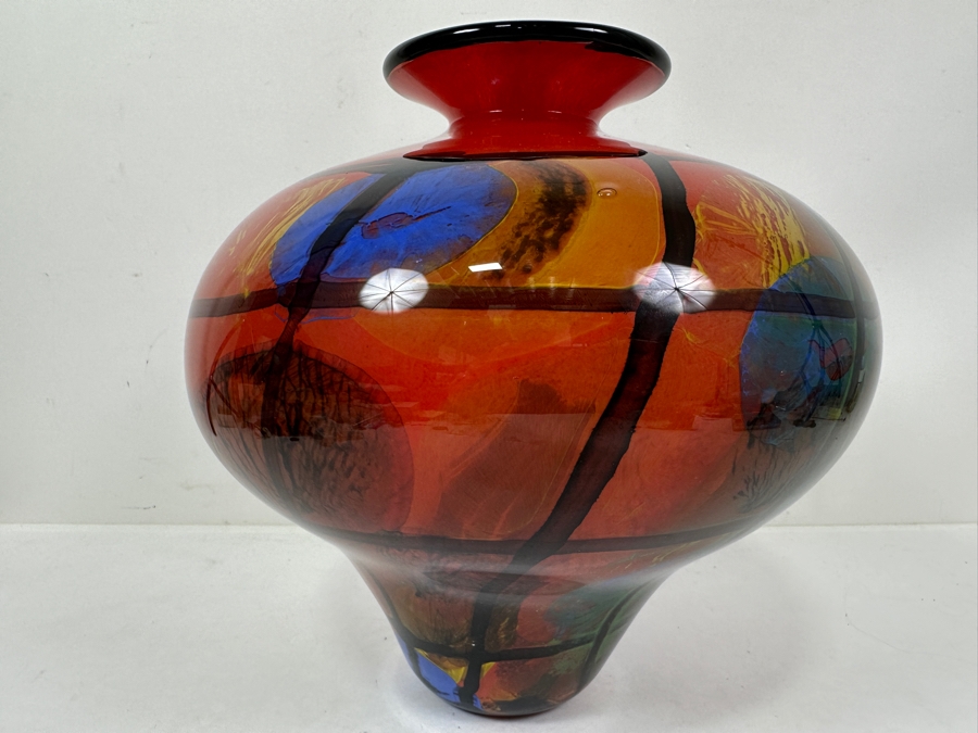 Ioan Nemtoi (Romanian, b. 1964) Hand Blown Art Glass Vase 11'H Estimate $300-$400 [Photo 2]