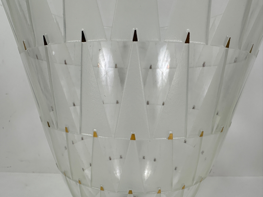 Just Added - Etched Art Glass Bowl Signed And Dated 1993 Underneath - Slight Chip In Rim (See Photos) 11.5W X 12.5H [Photo 2]