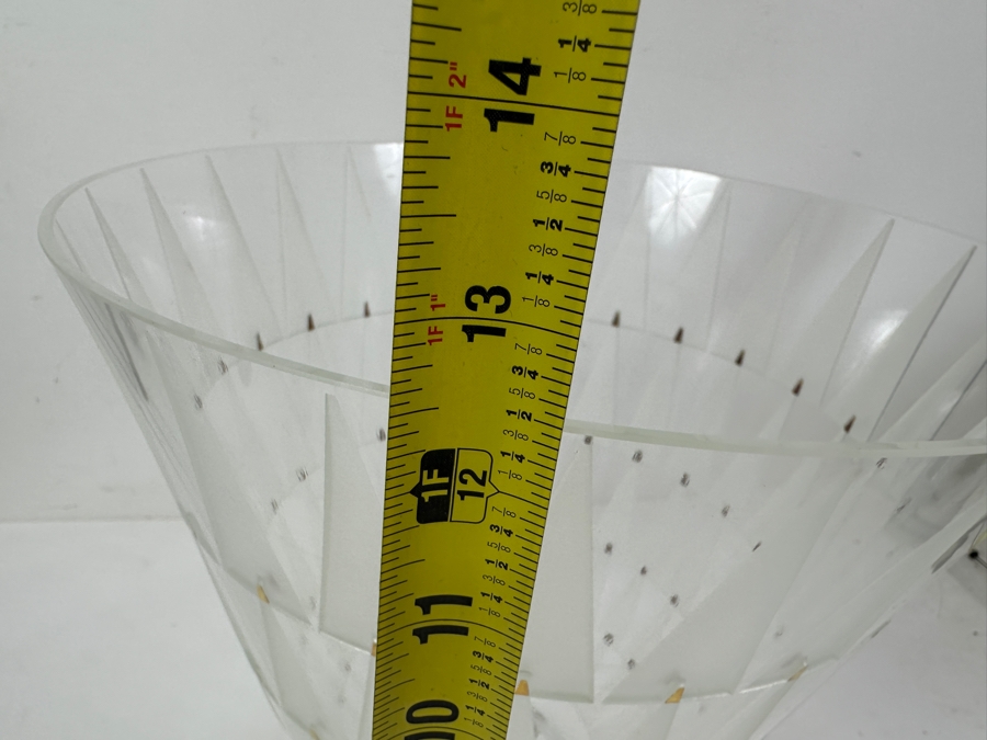 Just Added - Etched Art Glass Bowl Signed And Dated 1993 Underneath - Slight Chip In Rim (See Photos) 11.5W X 12.5H [Photo 11]