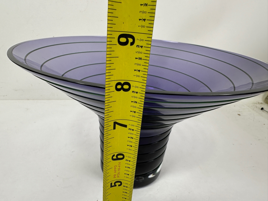 Just Added - Purple Art Glass Vase 12W X 7.5H [Photo 9]