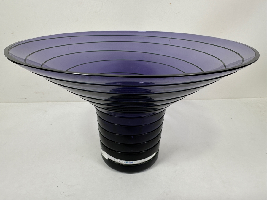 Just Added - Purple Art Glass Vase 12W X 7.5H [Photo 4]
