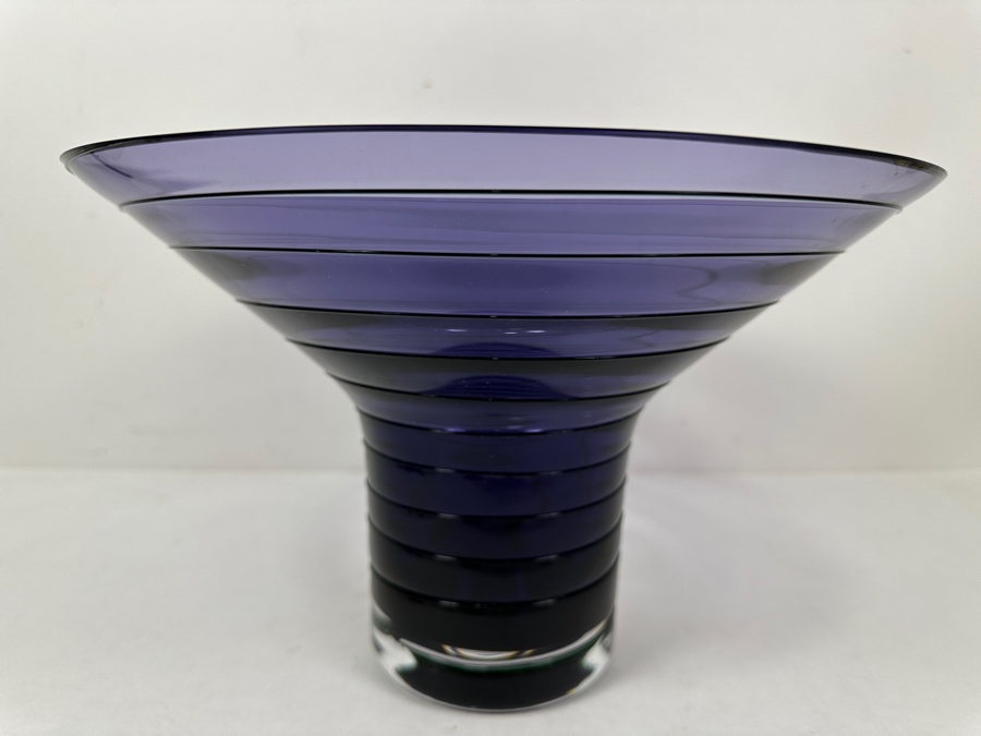 Just Added - Purple Art Glass Vase 12W X 7.5H [Photo 2]
