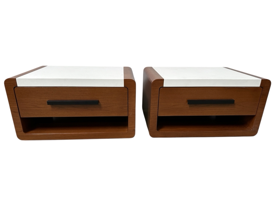 Just Added - Pair Of Custom Modernist Floating Nightstands 32W X 22D X 17H