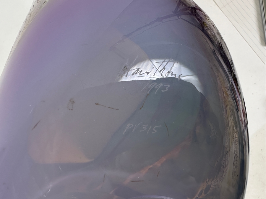 Christopher Hawthorne (American, B. 1953) Large Art Glass Vase From The 'Aquarium' Series Dated 1993 18'W X 11'D X 15'H Estimate $500-$1,000 [Photo 12]