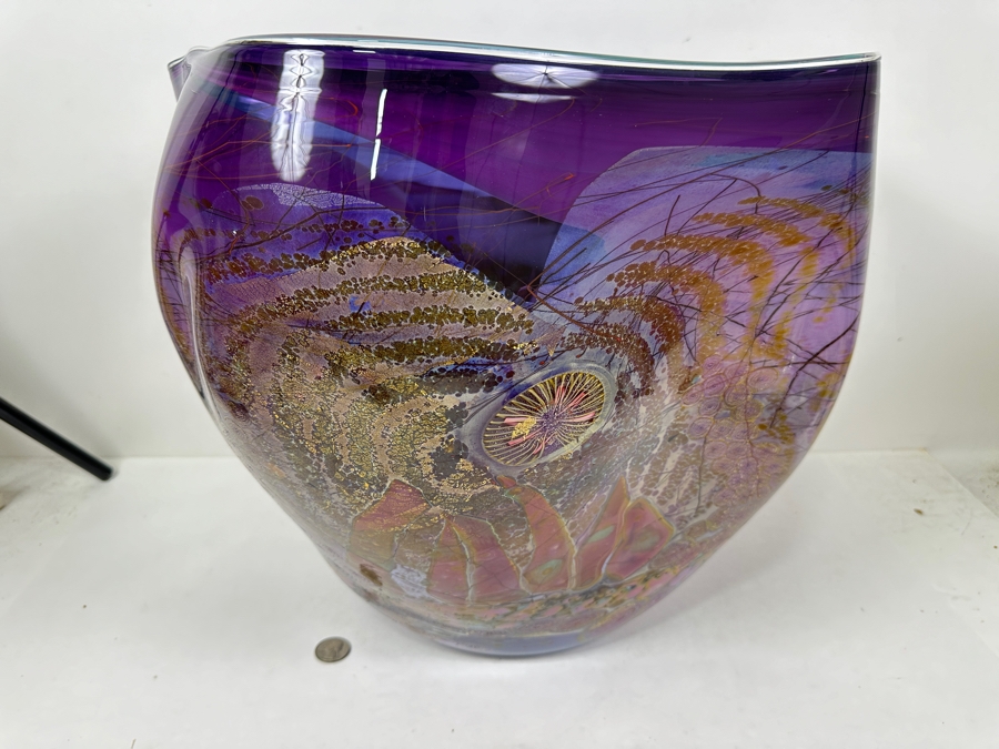 Christopher Hawthorne (American, B. 1953) Large Art Glass Vase From The 'Aquarium' Series Dated 1993 18'W X 11'D X 15'H Estimate $500-$1,000 [Photo 2]