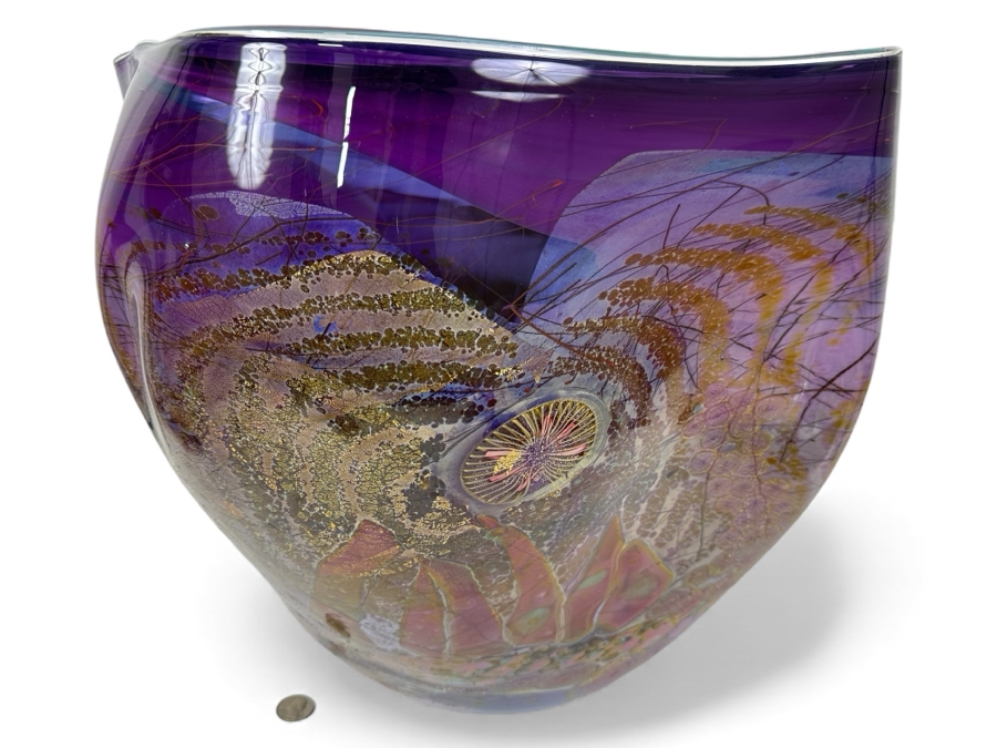 Christopher Hawthorne (American, B. 1953) Large Art Glass Vase From The 'Aquarium' Series Dated 1993 18'W X 11'D X 15'H Estimate $500-$1,000