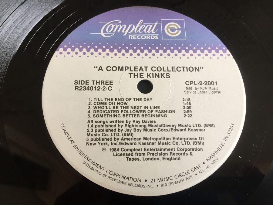 Kinks, The ‎- A Compleat Collection - Compleat Records ‎- CPL-2-2001 - 2 × Vinyl - Compilation [Photo 5]