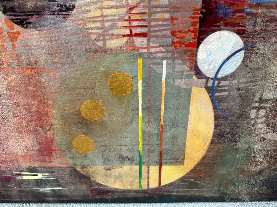 John Douglas (American, 21st Century) Mixed-Media Geometric Abstract Painting On Canvas Titled 'Rumor II' 30' X 30' Estimate $2,000-$3,000 [Photo 5]