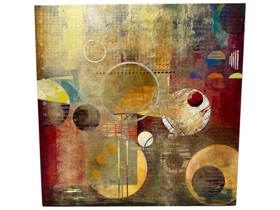 John Douglas (American, 21st Century) Mixed-Media Geometric Abstract Painting On Canvas Titled 'Rumor II' 30' X 30' Estimate $2,000-$3,000